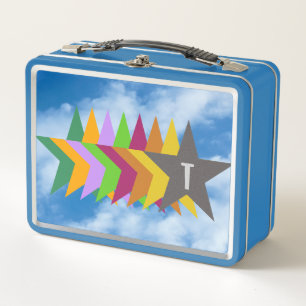 Mit Monogramm Sterne im Himmel, Kinder Metall Brotdose