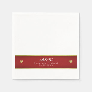 Mit Monogramm Streifen auf der weißen Hochzeit Serviette