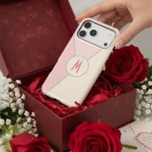 mit Monogramm Stylischer rosa Farbblock