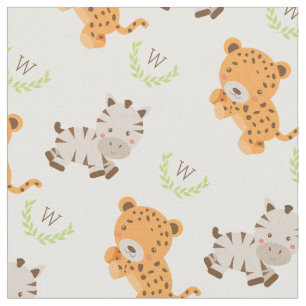 Mit Monogramm Sweet Safari Stoff