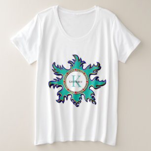 Mit Monogramm T - Shirt für Frauen mit Plus-Größe