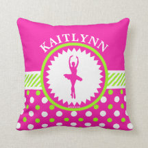 Mit Monogramm Tänzer rosa und grüne Polka-Punkte