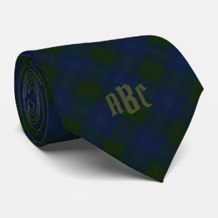 Mit Monogramm Tartan Blue & Green Kariert Krawatte