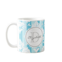 Mit Monogramm Tasse mit blauem Streifen
