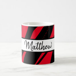 Mit Monogramm Tasse Zebra Red Black & White