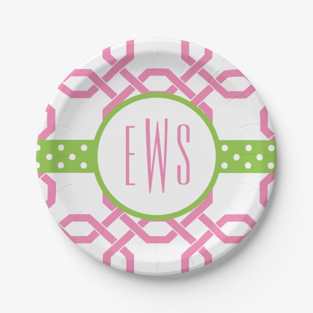 Mit Monogramm Teller aus Gitter und Grosgetreide (Vorderseite)