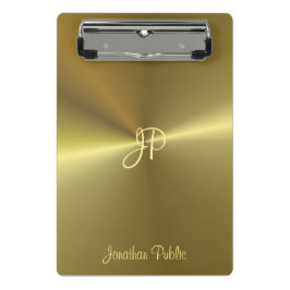 Mit Monogramm Template Elegant Modernes Metallisch Mini Klemmbrett