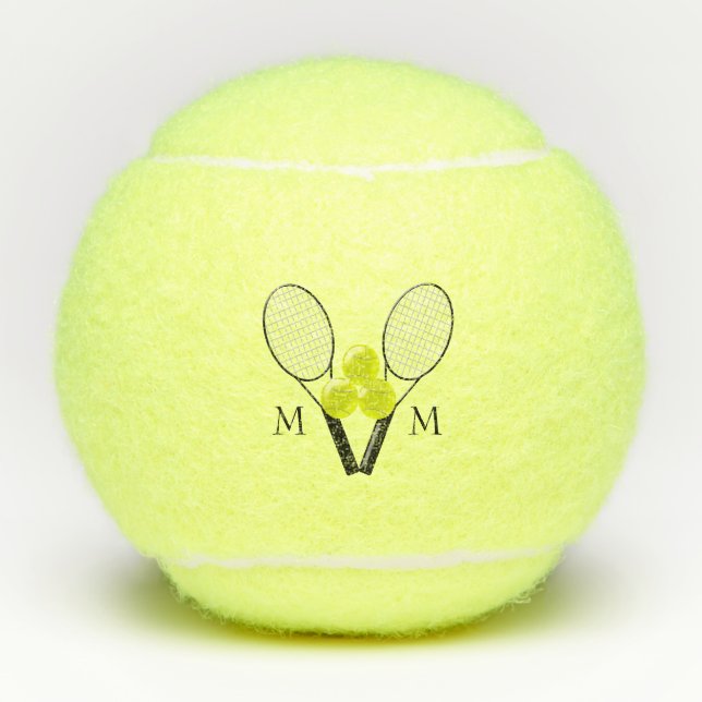 Mit Monogramm Tennis-Entwurf Tennisbälle (Vorderseite)