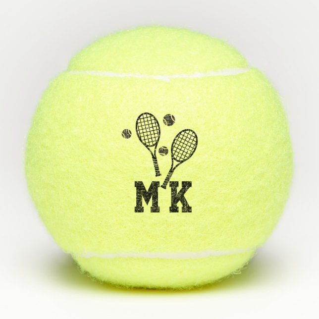 Mit Monogramm Tennisanfänge Personalisiert Tennisbälle (Vorderseite)