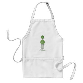 Mit Monogramm Thema Wasserfarbe Grün Schürze