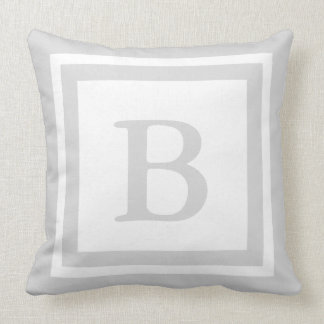 Mit Monogramm Throw-Kissen - Grau u. Weiß Kissen