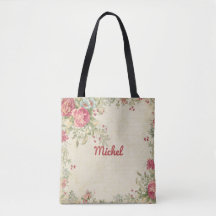 Mit Monogramm Totbeutel mit zartem Blumendesign