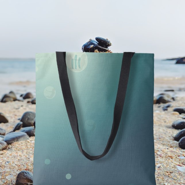 Mit Monogramm Totttasche Tasche (Add your initial to the sea bubble and off to the beach you go)