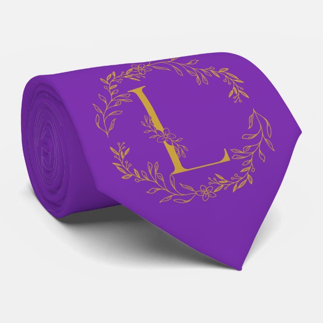 Mit Monogramm Trauzeugen für die Traubenfarbe Krawatte (Gerollt)