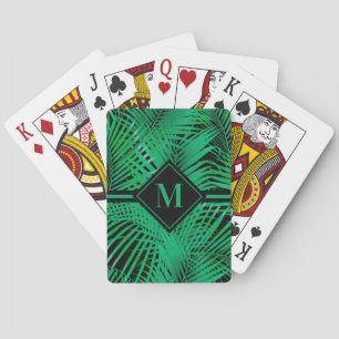 Mit Monogramm Tropenpalme Spielkarten
