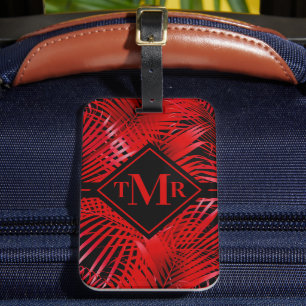 Mit Monogramm tropischer Palm Gepäckanhänger