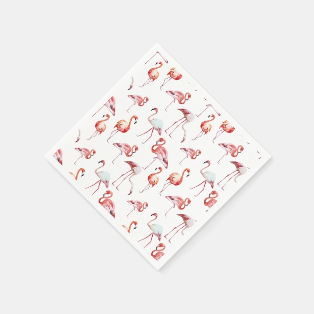 Mit Monogramm tropisches Rosa Flamingo Serviette (Ecke)