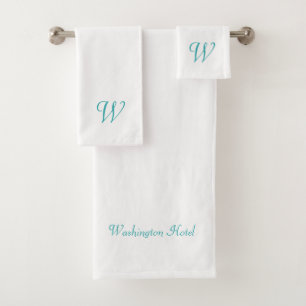 Mit Monogramm türkisfarbene Handtücher