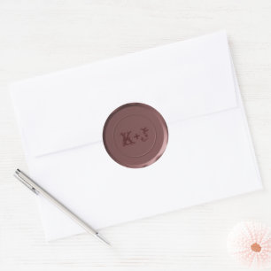 Mit Monogramm Umschlag Aufkleber - Blushing Champa