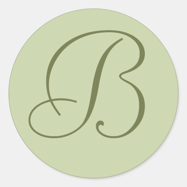 Mit Monogramm Umschlag Aufkleber für benutzerdefin (Vorderseite)