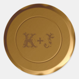 Mit Monogramm Umschlag Aufkleber - Gold