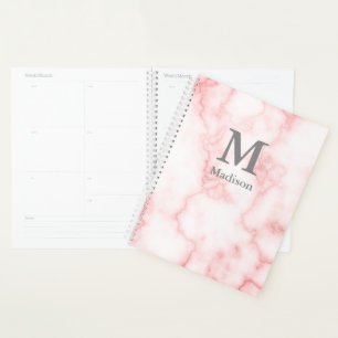 mit Monogramm und Imitate Rosa Marmor Planer