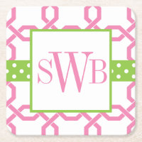 Mit Monogramm Untersetzer aus Gitter und Grosgetre