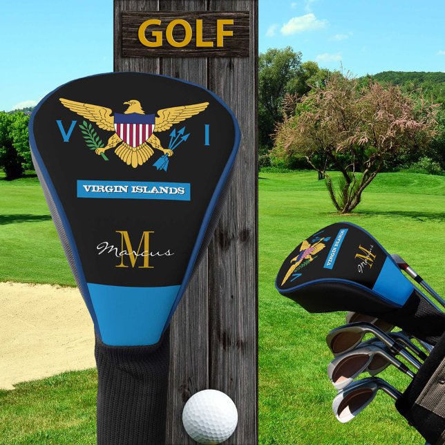 Mit Monogramm US Jungfrau Islands Flag Golf Clubs, Golf Headcover (Von Creator hochgeladen)