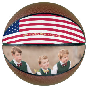 Mit Monogramm USA Flag Team Foto Patriotic America Basketball