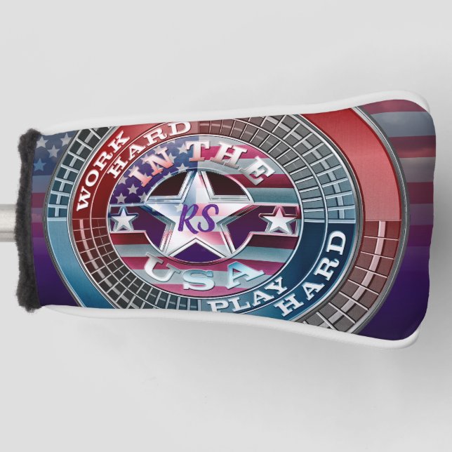 Mit Monogramm USA Golf Head Cover Golf Headcover (Vorderseite)