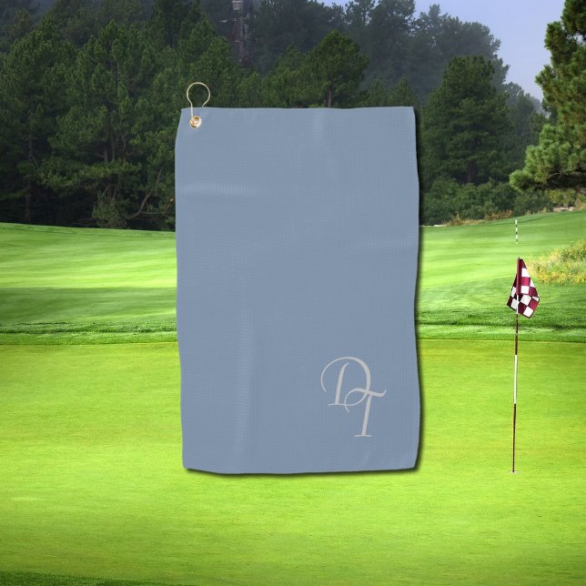 Mit Monogramm - verblasste Denimfarbe Golfhandtuch (Von Creator hochgeladen)
