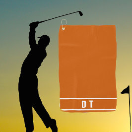 Mit Monogramm - verbrannte Orange Golfhandtuch