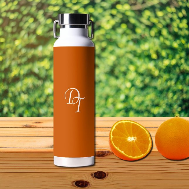 Mit Monogramm - verbrannte Orange Trinkflasche (Von Creator hochgeladen)