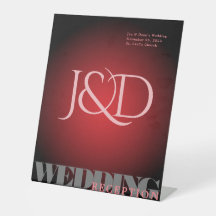 Mit Monogramm Vignette Wedding Pedestal-Zeichen