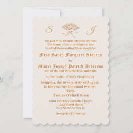 Mit Monogramm Viktorianischer Lüfter Einladung