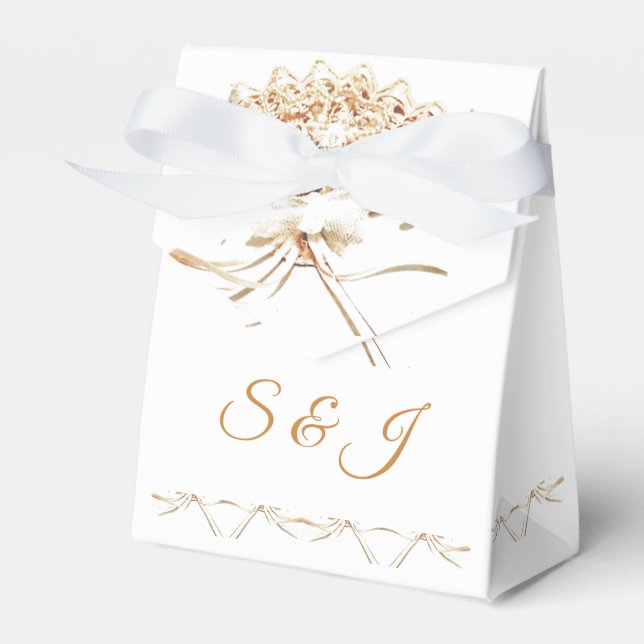 Mit Monogramm Viktorianischer Lüfter Geschenkschachtel (Vorderseite)