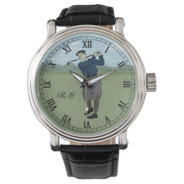 Mit Monogramm Vintage Golfart Armbanduhr
