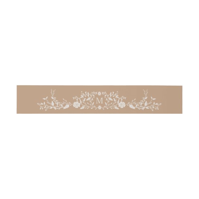 Mit Monogramm | Vintages Bibliotheksbuch Einladungsbanderole (Flach)