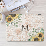 Mit Monogramm Vintages Sonnenblumendekoupage iPad Pro Cover<br><div class="desc">Fügen Sie Ihrem Laptop Vintagen Charme mit unserem Mit Monogramm Rustikalen Sonnenblumenschlauch hinzu! Personalisieren Sie es mit Ihrem Initial für eine einzigartige Touch.</div>