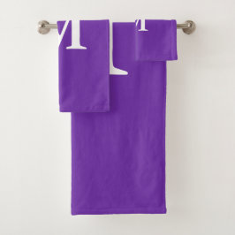 Mit Monogramm Violett Lila Vollfarbe Badhandtuch Set