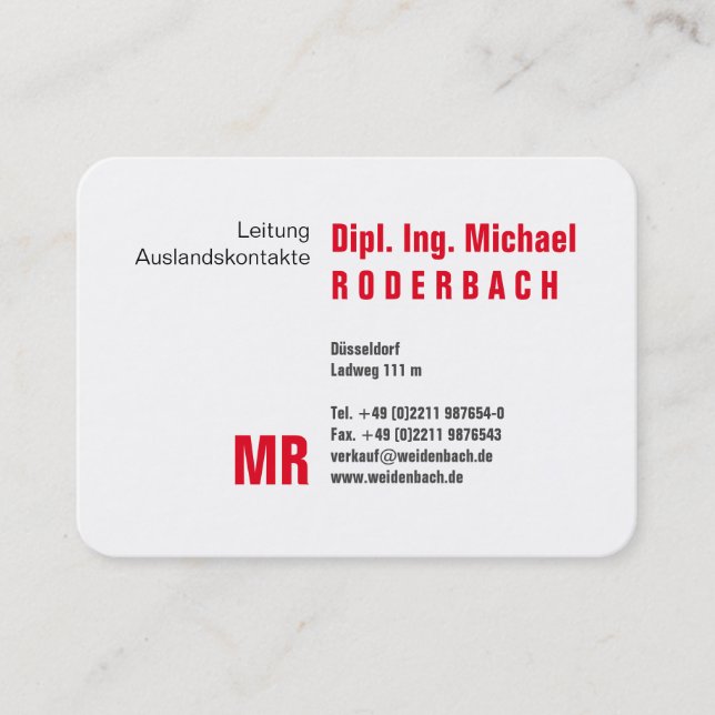 Mit Monogramm Visitenkarte (Vorderseite)