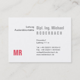 Mit Monogramm Visitenkarte