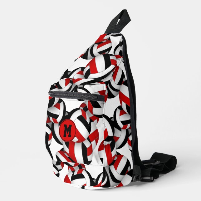 mit Monogramm Volleyball-Mannschaftsfarben Crossbody Bag (Rechte Ecke)
