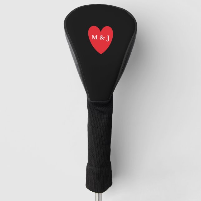 Mit Monogramm Vorkommnisse des Roten Herzens Valen Golf Headcover (Vorderseite)