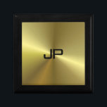 Mit Monogramm Vorlage Modernes Metallisches Gold L Erinnerungskiste<br><div class="desc">Mit Monogramm Vorlage Modernes Metallisches Gold Look Elegante Keepake Geschenkboxen.</div>