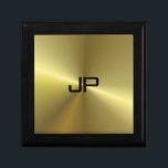Mit Monogramm Vorlage Modernes Metallisches Gold L Erinnerungskiste<br><div class="desc">Mit Monogramm Vorlage Modernes Metallisches Gold Look Elegante Keepake Geschenkboxen.</div>