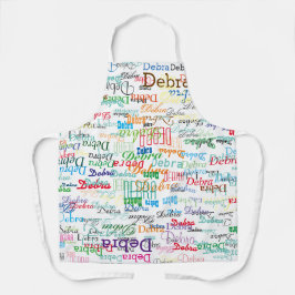 Mit Monogramm Vorname weiß Schürze