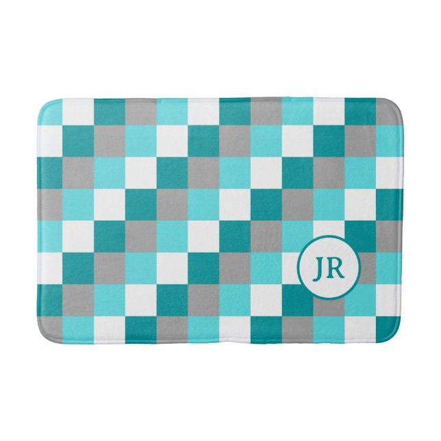 Mit Monogramm Vorstöße zu den Themen Aquamarin und Badematte (Vorderseite)