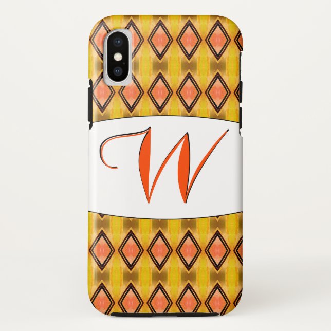 Mit Monogramm W-Phone-Gehäuse in Doppelschwarz-Dia Case-Mate iPhone Hülle (Rückseite)