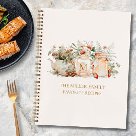 Mit Monogramm Waldblumenrezept Notizbuch